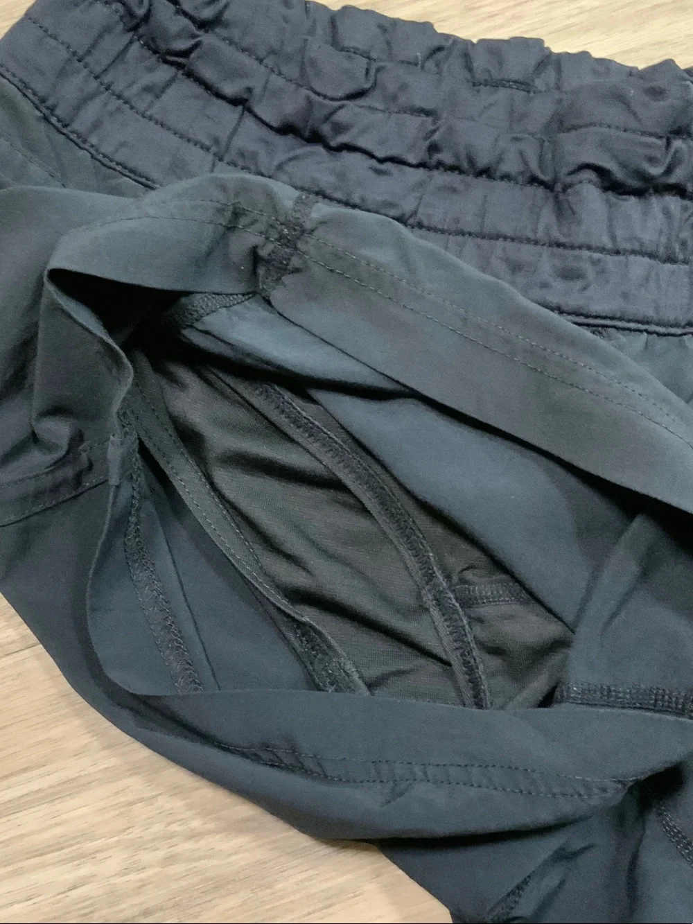 lululemon athletica Black Elastic-Waist Athletic Shorts